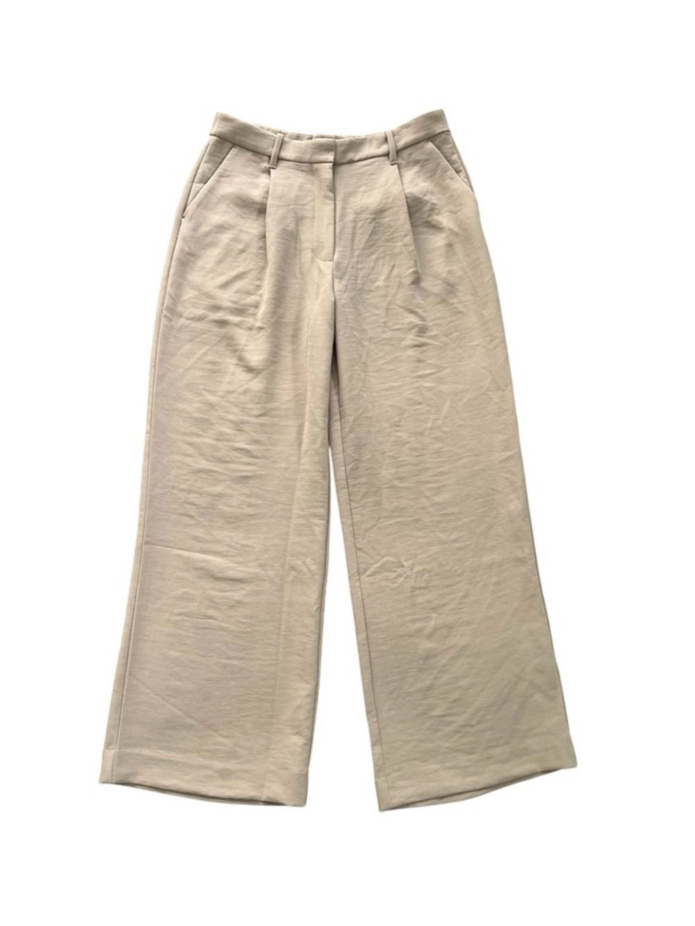 Abercrombie & Fitch Wide Leg Pants in Light Beige